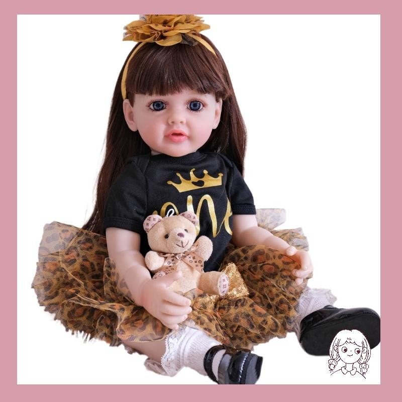 Haha ที่คาดผมซิลิโคน รูปตุ๊กตาเด็กทารก ดอกไม้ แฮนด์เมด ของเล่นสําหรับเด็กวัยหัดเดิน
