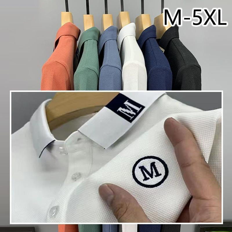 เสื้อโปโลลําลอง ปักลาย ทรงหลวม คุณภาพสูง แฟชั่นเรียบง่าย สําหรับผู้ชาย