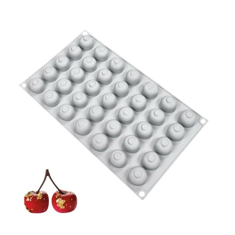 Aoto แม่พิมพ์เค้กมูสรูปเชอร์รี่ขนาดเล็กช็อกโกแลต Moulds อุปกรณ์อบขนมแม่พิมพ์ขนม