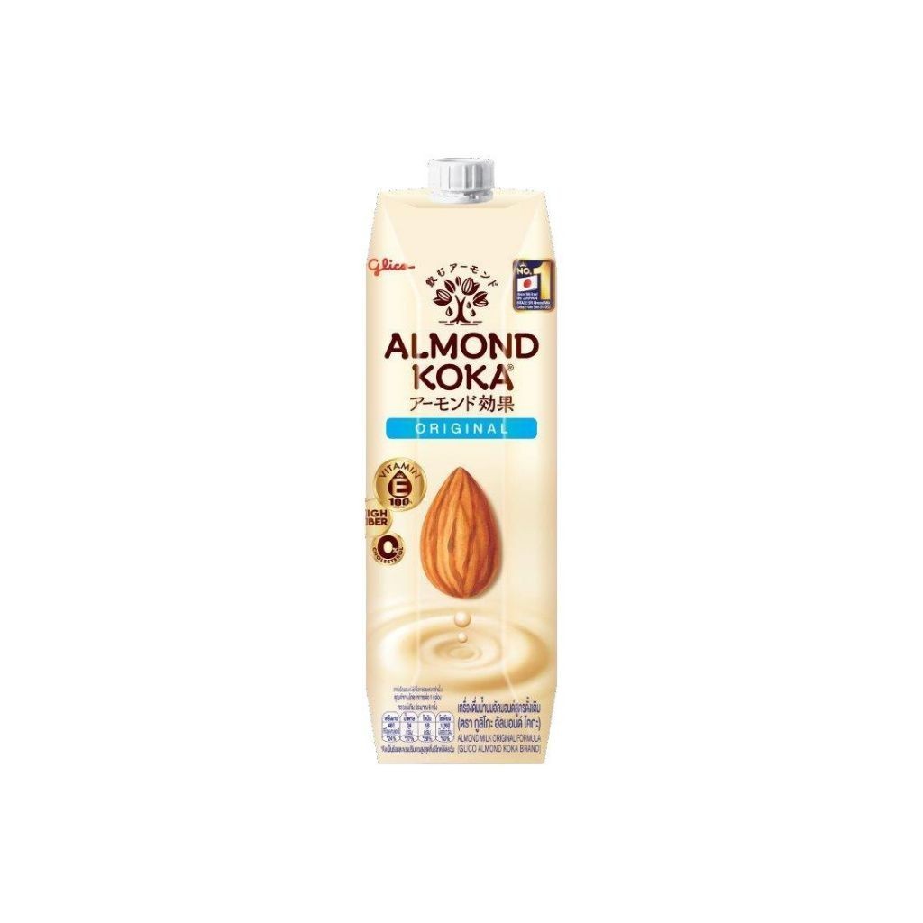Glico Almond Koka 1 ลิตร ใยอาหารสูง มังสวิรัติ สำหรับคนรักสุขภาพ