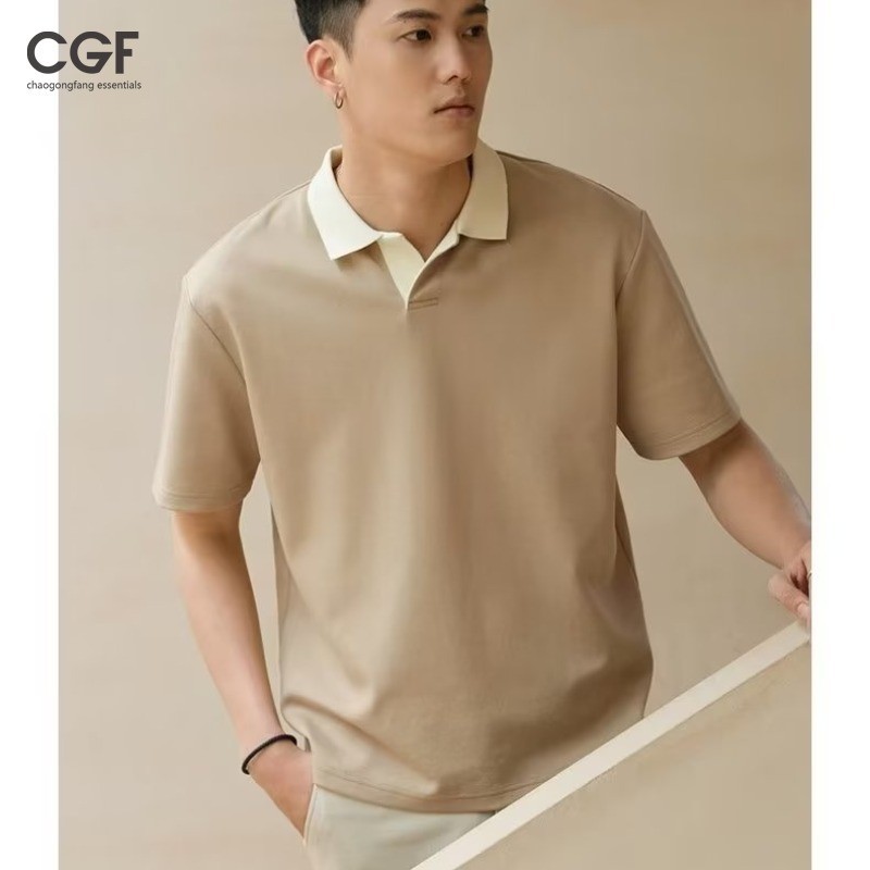 Chaogongfang เสื้อโปโลแขนสั้น ทรงหลวม สไตล์เกาหลี แฟชั่นฤดูร้อน