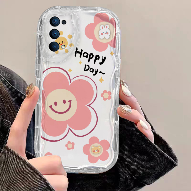 เคส OPPO A74 A54 5G ใส เพื่อความสวยงาม กันกระแทก ป้องกันกล้อง ดอกไม้ ขอบนิ่ม TPU เคสโทรศัพท์