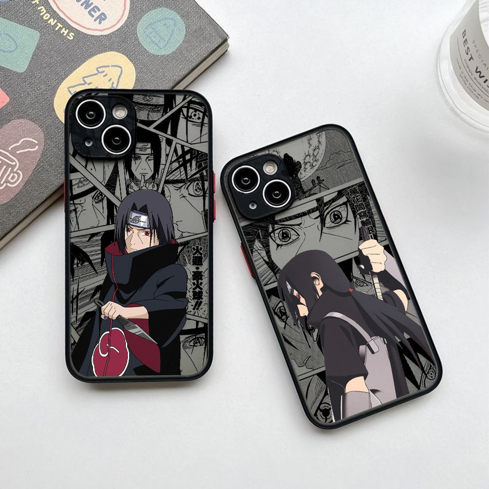 เคสโทรศัพท์มือถือแบบแข็ง โปร่งแสง ผิวด้าน ลายการ์ตูนนารูโตะ Uchiha Itachi สีดํา สําหรับ VIVO S12 V19 V20 V21 V21E V23 V23E V25 SE Pro 4G 5G