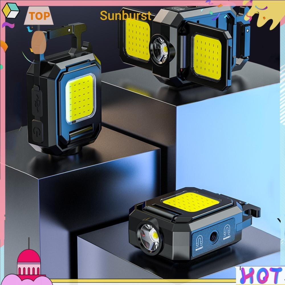 พวงกุญแจไฟ COB LED XPE 1000LM 800mAh Type-C ชาร์จ USB กันน้ํา IPX4 [Sunburst11.th]