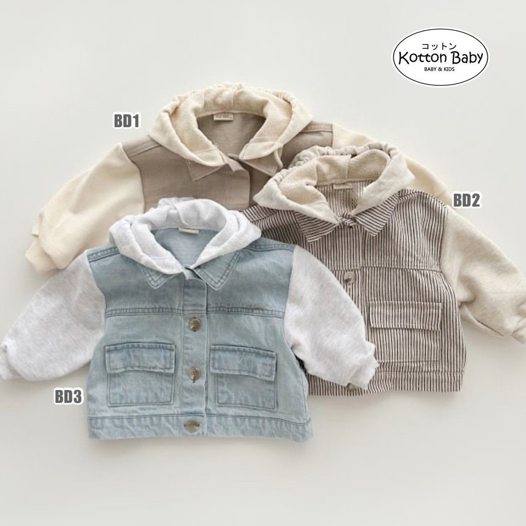1-5ขวบ || เด็กกางเกงยีนส์เสื้อกันหนาวแจ็คเก็ต Cargo Coat อย่างเป็นทางการเด็ก Street Catalog koton เด