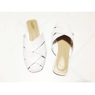 รองเท้าเปิดส้น พื้นเตี้ย หน้าใขว้Gooddy พร้อมส่ง