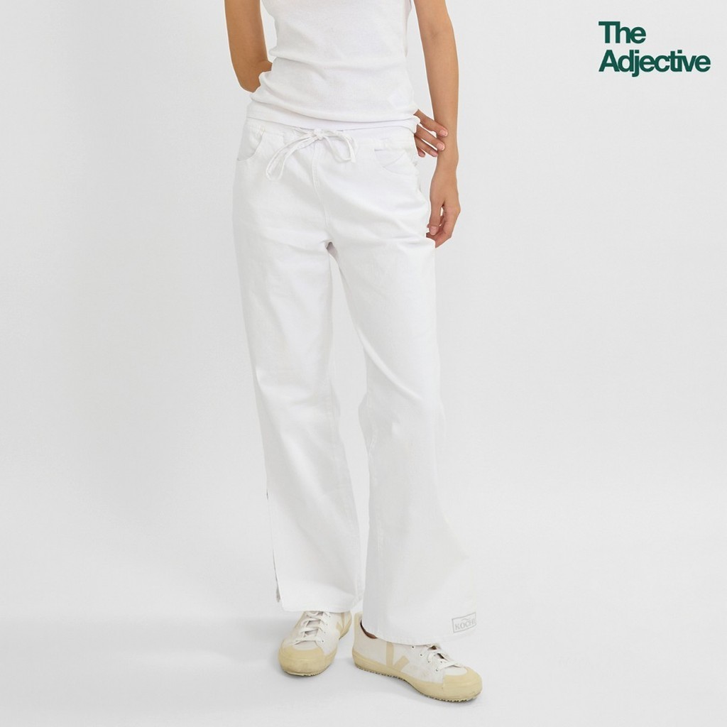 Kochi No Oji/ Cozy Lose Fit & Wide Leg Drawstring/ ยีนส์ทรงหลวม ขากว้าง ดีเทลผ่าขา เอวเชือกใส่เอวสูง