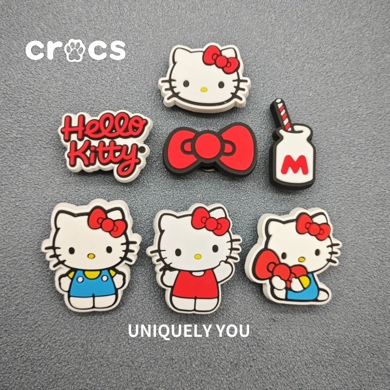 Crocs Jibbitz hello ketty หัวเข็มขัดรองเท้า KT Cat แฟชั่น Crocs อุปกรณ์เสริม Crocs charms การ์ตูนน่ารัก หัวเข็มขัดรองเท้า