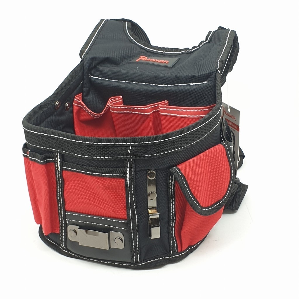 room_shop101 HUMMER กระเป๋าเครื่องมือช่างคาดเอว รุ่น JR-CB08 สีแดง-ดำ