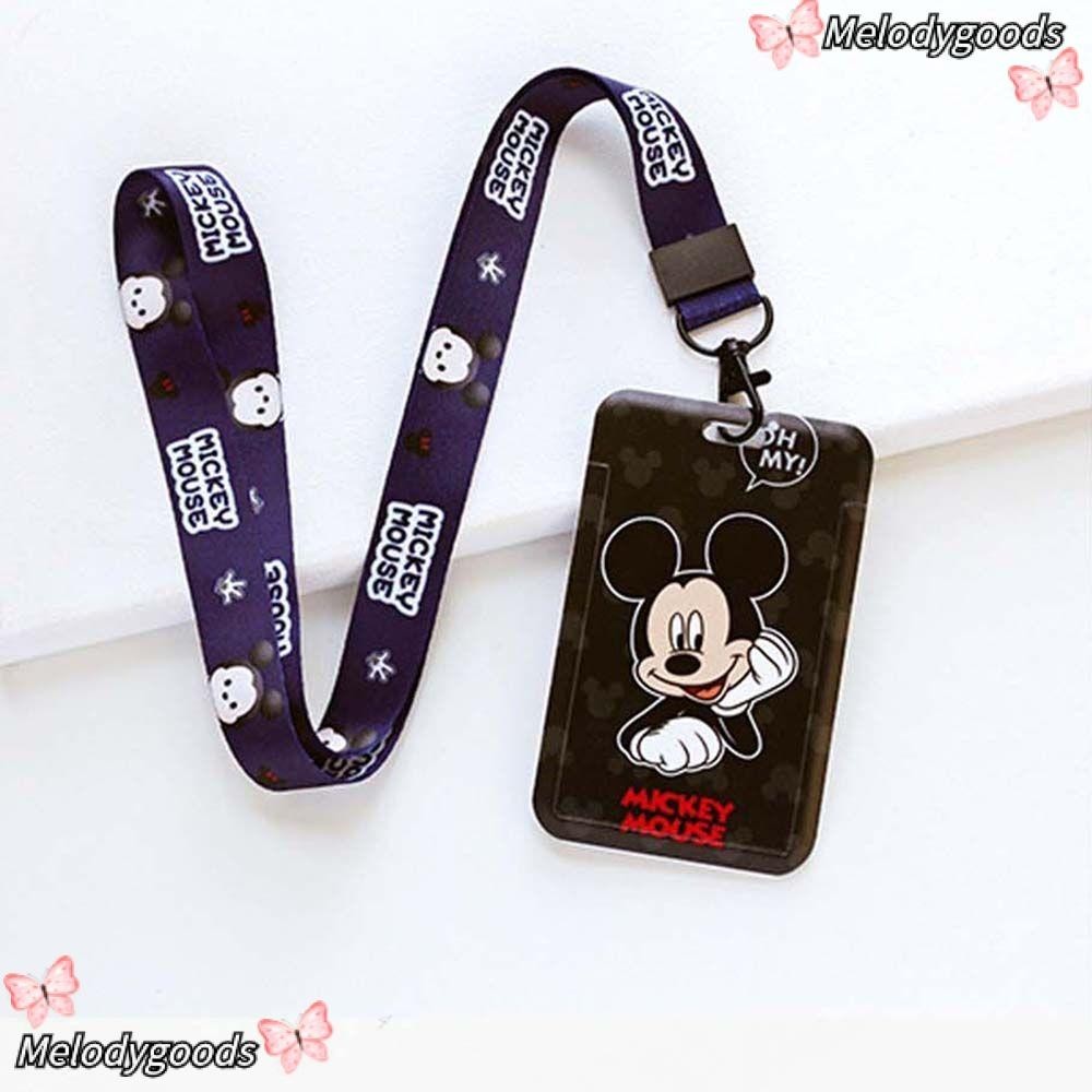 กระเป๋าใส่บัตรประจําตัวประชาชน ลายการ์ตูนมิกกี้ มินนี่ รถบัสน่ารัก พร้อมสายคล้อง สําหรับโรงเรียน สํานักงาน