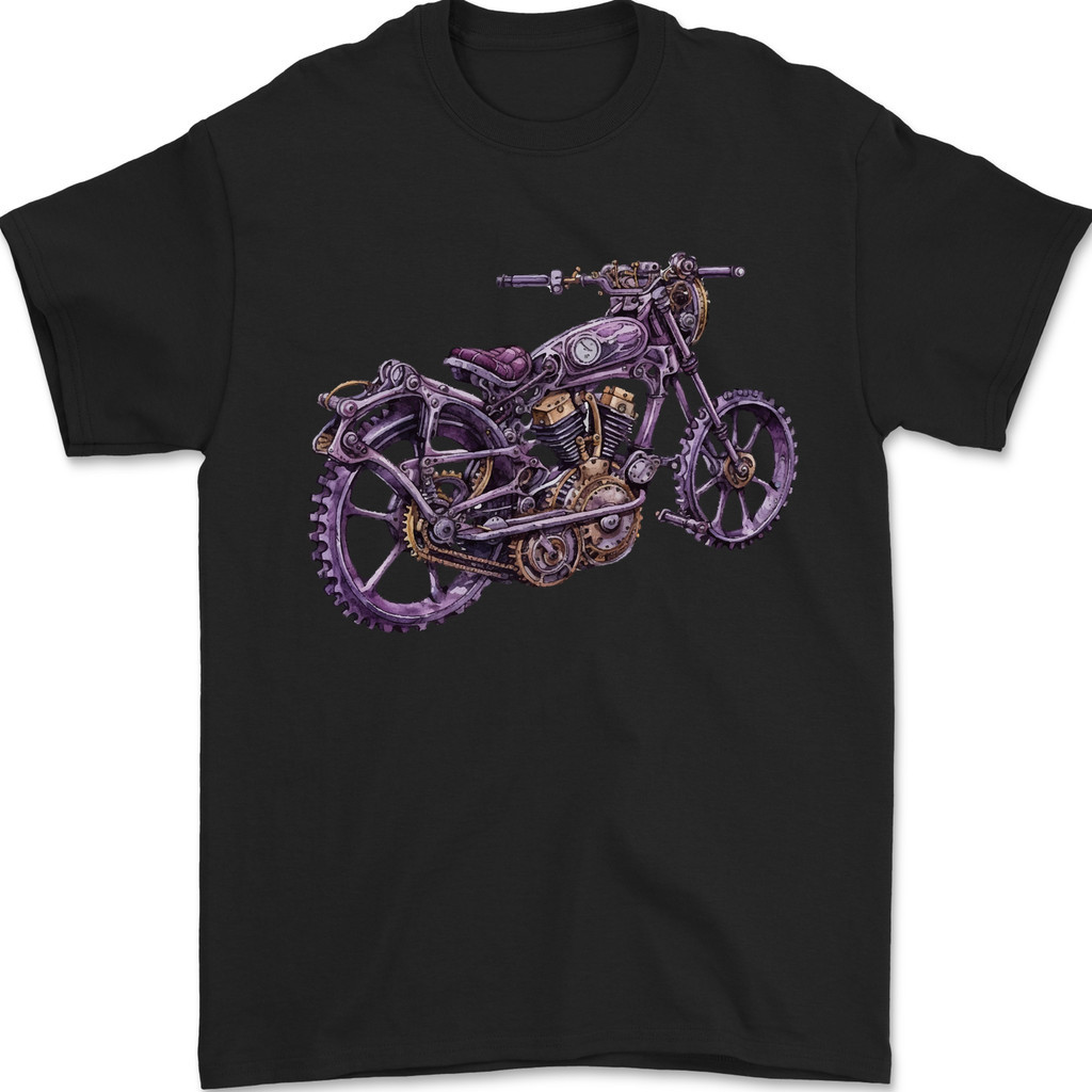 Steampunk Motorcycle Motorcycle Biker Mens T-Shirt Cotton 100%