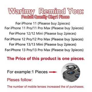1PCS ฟิล์มกล้อง For iPhone 11 15 12 13 14 16 17 Pro Max 12 Mini / 15 Plus Air ไอโฟน11 ฟิล์มเลนส์กล้อง ป้องกันเลนส์กล้อง