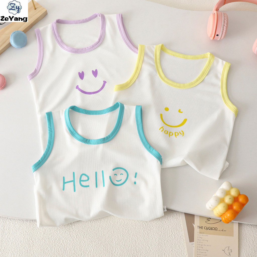 [ZY] พร้อมส่ง เสื้อกั๊กลําลอง ผ้าเรยอน แขนกุด ขนาดเล็ก 70-140 ซม. เข้ากับทุกการแต่งกาย สไตล์เกาหลี สีแคนดี้ สําหรับเด็ก