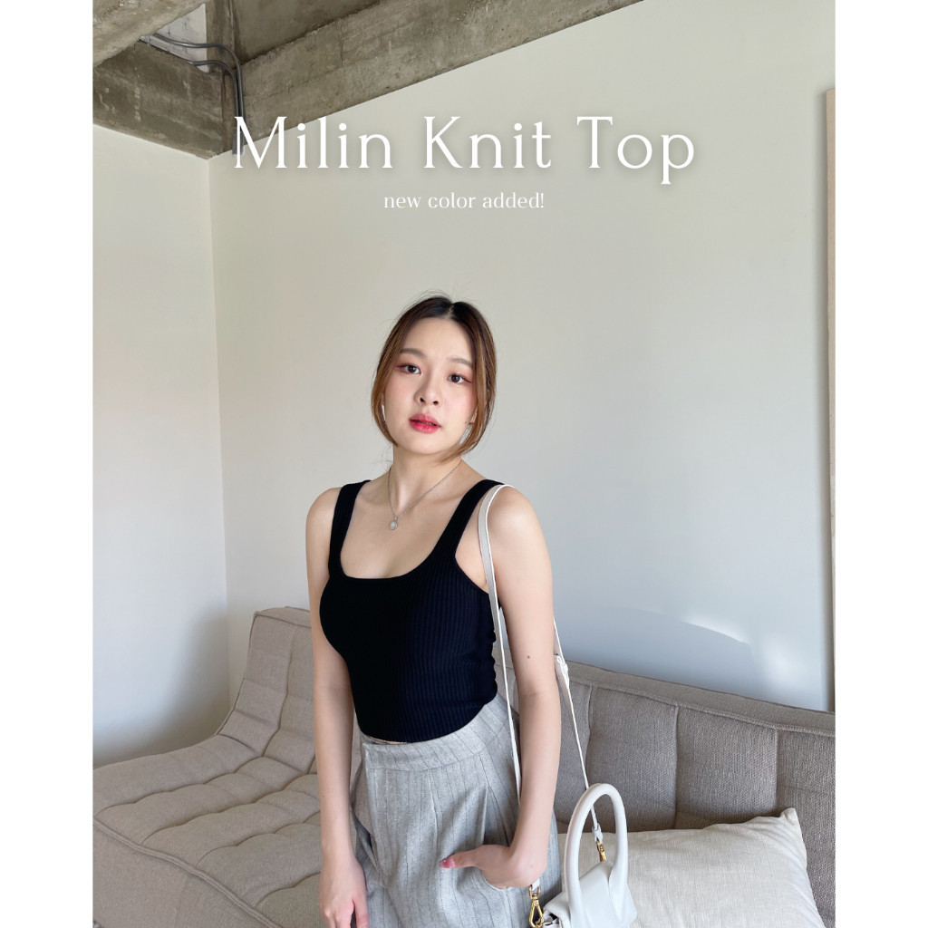 เสื้อสายเดี่ยว Riley.apparels - Milin knit top เสื้อกล้ามไหมพรมเนื้อหนา texture สวยดูแพงมาก