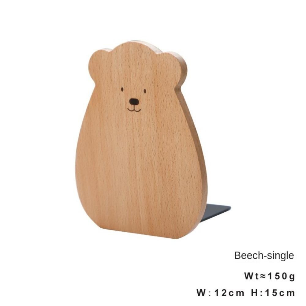 AQUA Bear Wood Bookend, Book Holder Book Organizer Walnut L-Shaped Desk Organizer, เครื่องเขียนน่ารัก L-รูปสัตว์การ์ตูนหมีไม้ Bookend ชั้นวางหนังสือ ราคา ถูกที่สุด ดีลบีเคเค แกลเลอรีภาพที่ 4