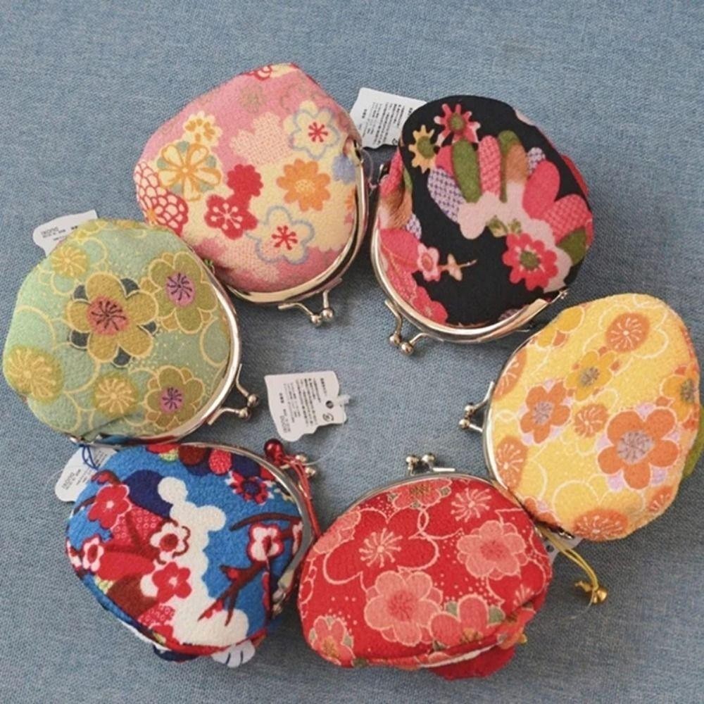 Aubrey1 Maneki Neko กระเป๋าใส่เหรียญ,สไตล์ญี่ปุ่นดอกไม้พิมพ์ Lucky Cat กระเป๋าคลัทช์,แบบพกพาตุ๊กตา PU กระเป๋าสตางค์ผู้ถือบัตรผู้ชาย