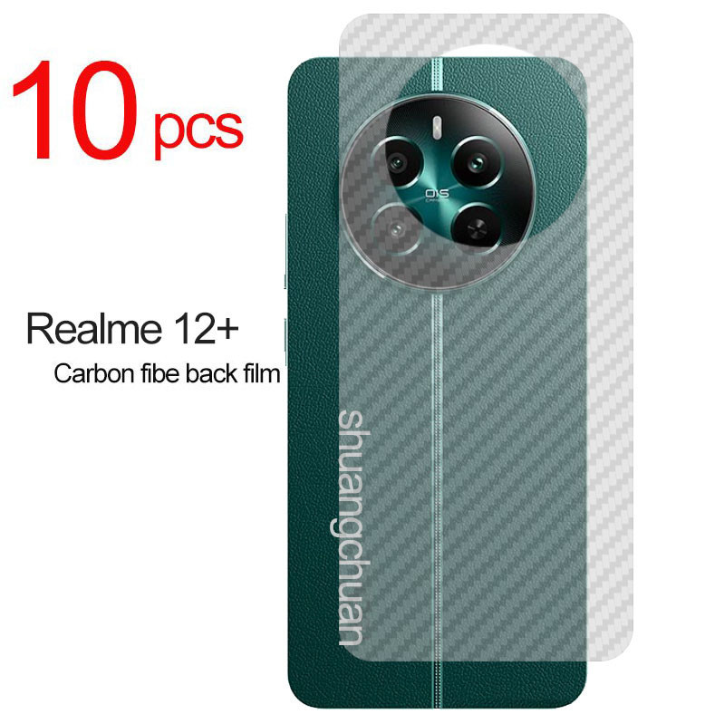 ฟิล์มคาร์บอนไฟเบอร์ 3D ป้องกันด้านหลัง สําหรับ Realme 12+ Realme 12 pro+ Realme 12 pro 10 ชิ้น