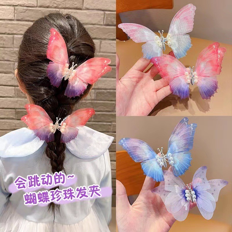Moving Wings กิ๊บติดผมผีเสื้อ, กิ๊บติดผมสีไล่ระดับสี เครื่องประดับผมสําหรับเด็กผู้หญิง