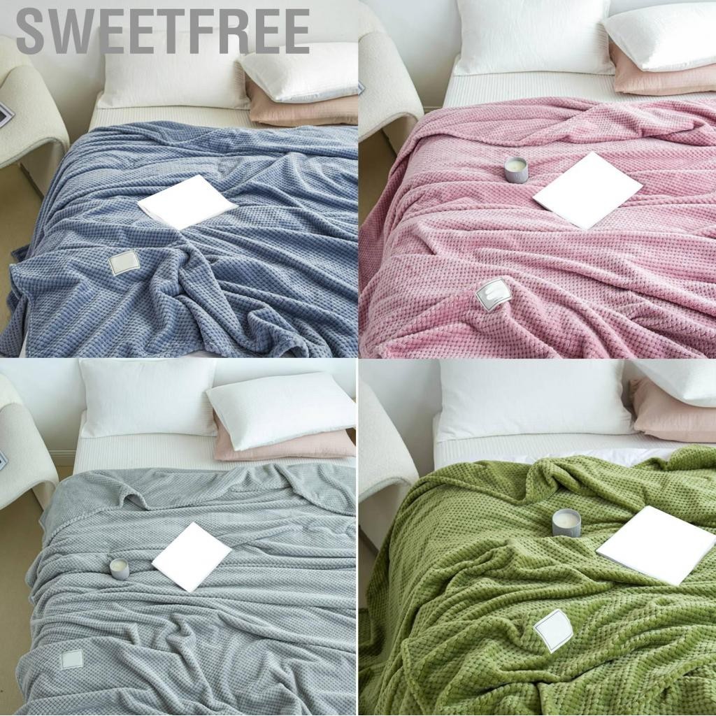Sweetfree Cooling Blanket Milk Fleece Lattice Jacquard Summer Cold Single Nap for Sofa Bed Office