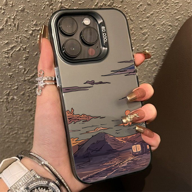 เคสแข็ง ชุบเงิน ลายภูเขาหิมะ สําหรับ Xiaomi Redmi 12 4G 13C Redmi Note 13 12 11 Pro Plus 5G 4G 12 Turbo 12S 11S 10 Pro Max