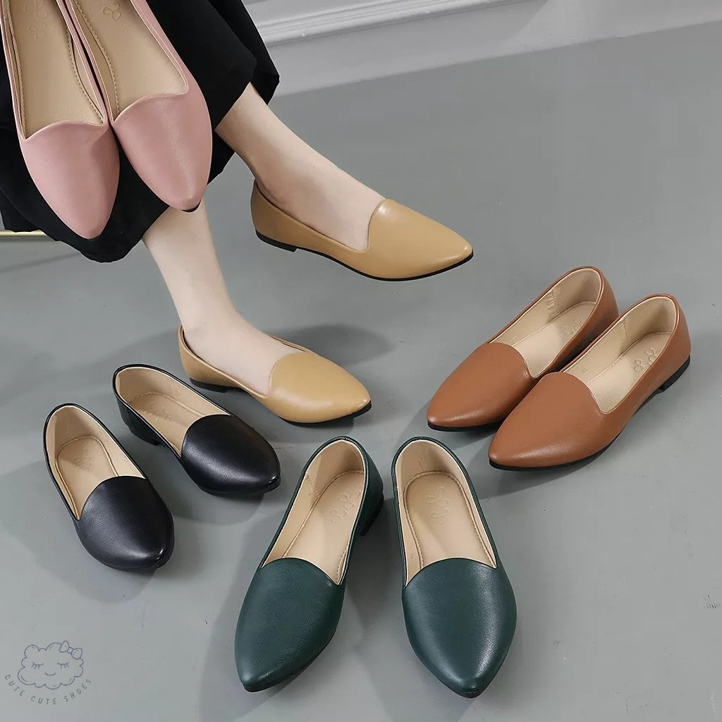 รองเท้าคัชชู Kimber (คิมเบอร์) รองเท้าคัทชูส้นเตี้ย 1 ซ.ม. หน้าเรียว ไม่รัดหน้าเท้า ให้ทุกวันเป็นวัน