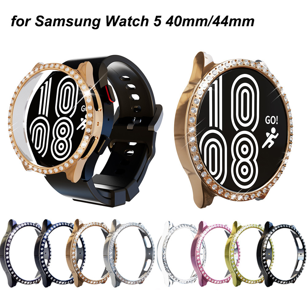 เคสนาฬิกาข้อมือสมาร์ทวอทช์ ป้องกันรอยขีดข่วน กันกระแทก ประดับเพชร สําหรับ Samsung Watch6 Watch5 Watch4 6 5 4 40 มม. 44 มม.