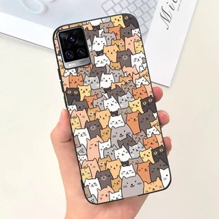 Vivo V20 V2025 V2024 / V20 SE V2022 V2023 เคสโทรศัพท์ ซิลิโคนนุ่ม ลายการ์ตูนนักบินอวกาศ ไดโนเสาร์ แมวน่ารัก