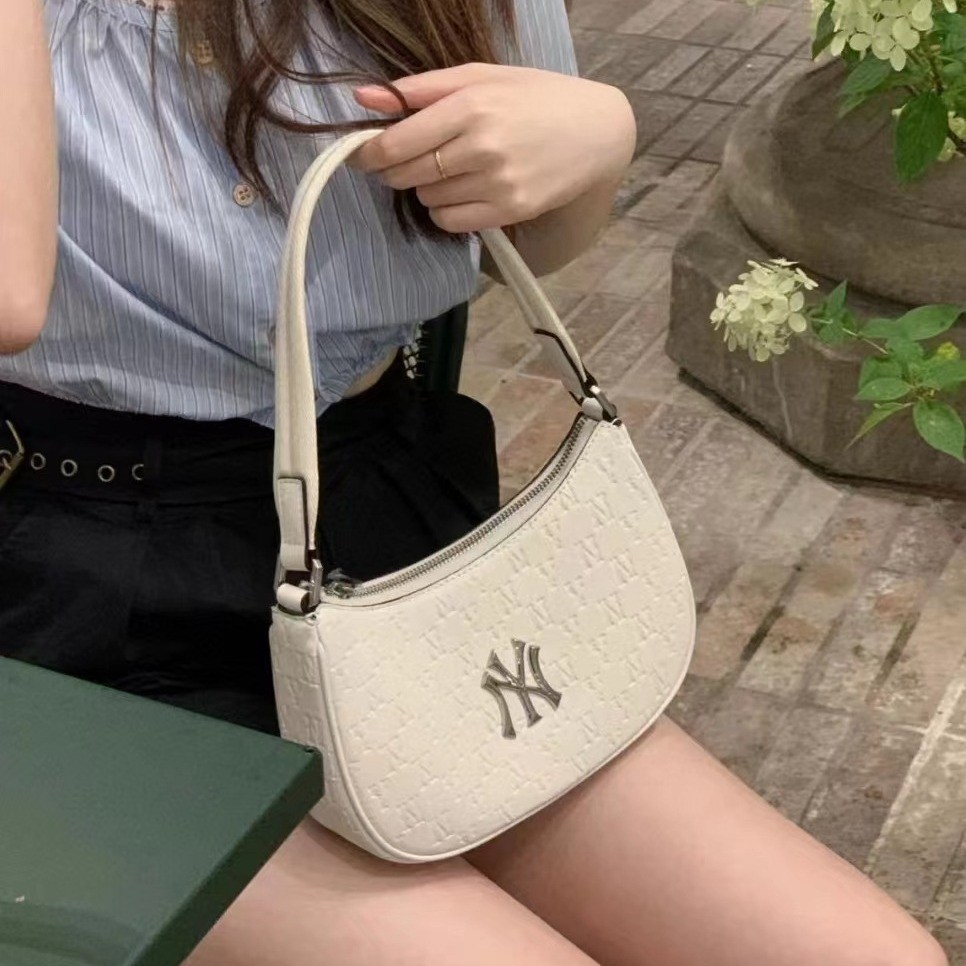 Mlb Bag Underarm Dumpling Bag Full Label Embossed Women's Bag 2024 New Bags All-Match Shoulder Bag H