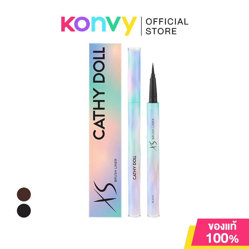 Cathy Doll XS Brush Liner 0.6ml เคที่ ดอลล์ อายไลเนอร์หัวพู่กันปลายเรียวเล็กเพียง 0.1 มม.