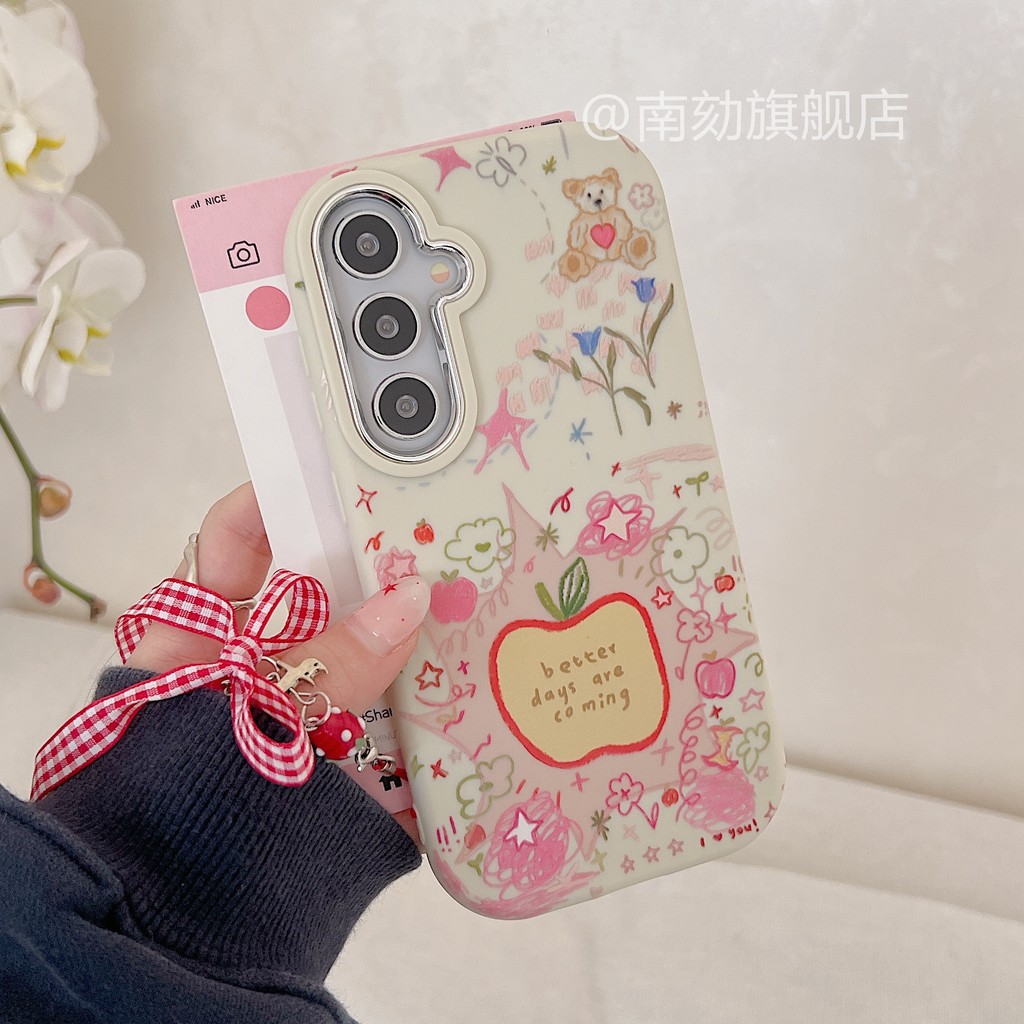เหมาะสําหรับ Samsung s25 + เคสโทรศัพท์เป็น s23ultra Niche s24s22 plus สิบ a55s21fe Ah s20a54a53ins น่ารักซิลิโคนศิลปะดูดี Frosted สไตล์เกาหลีเหมาะสําหรับฤดูใบไม้ผลิ plus