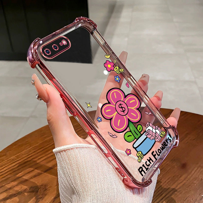 กันกระแทกcase สําหรับ iPhone 6 7 8 6S PLUS เคสโทรศัพท์ TPU 2025 รูปแบบดอกทานตะวัน high-end ป้องกัน softcase
