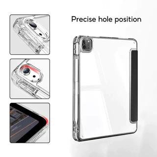 เคสไอเเพด gen5/gen6 9.7 gen7/gen8/gen9 10.2 Air4/Air5 10.9พร้อมช่องเสียบปากกาฝาหลังใส กรณีAir1/Air2/Air3 pro11/13