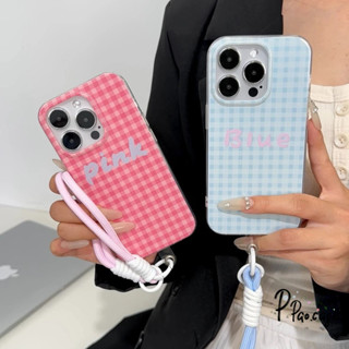 เคสโปร่งใสลายสก๊อตสีฟ้าสีน้ำเงิน เคสไอโฟน 11 13 15 12 14 Pro…