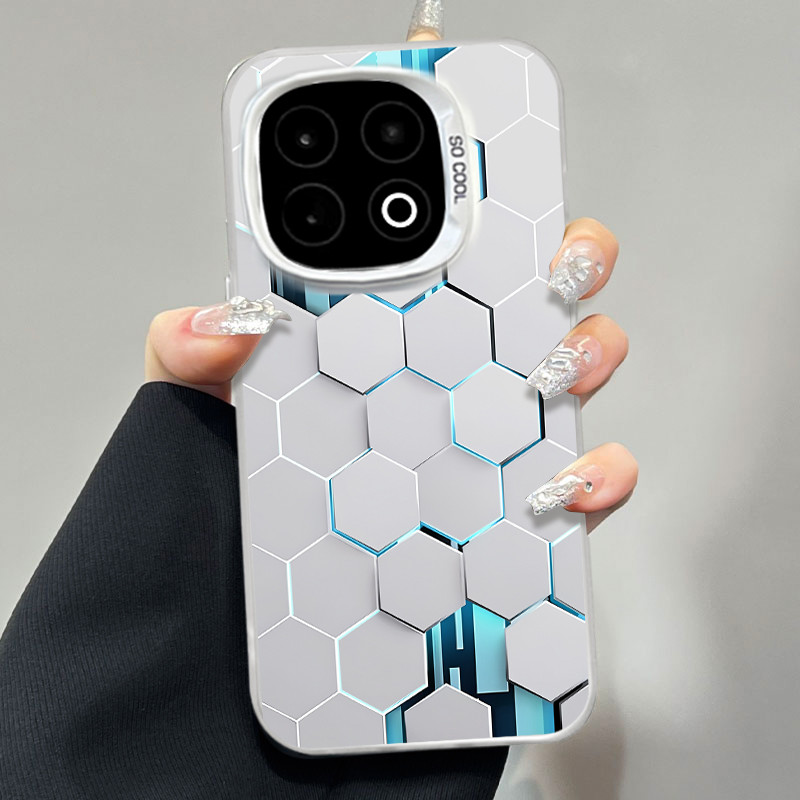 สีรังผึ้งเหมาะสําหรับ iqoo13 เคสโทรศัพท์สไตล์ใหม่ vivoiqoo13 เคสโทรศัพท์สีสันเงินความรู้สึกระดับไฮเอ