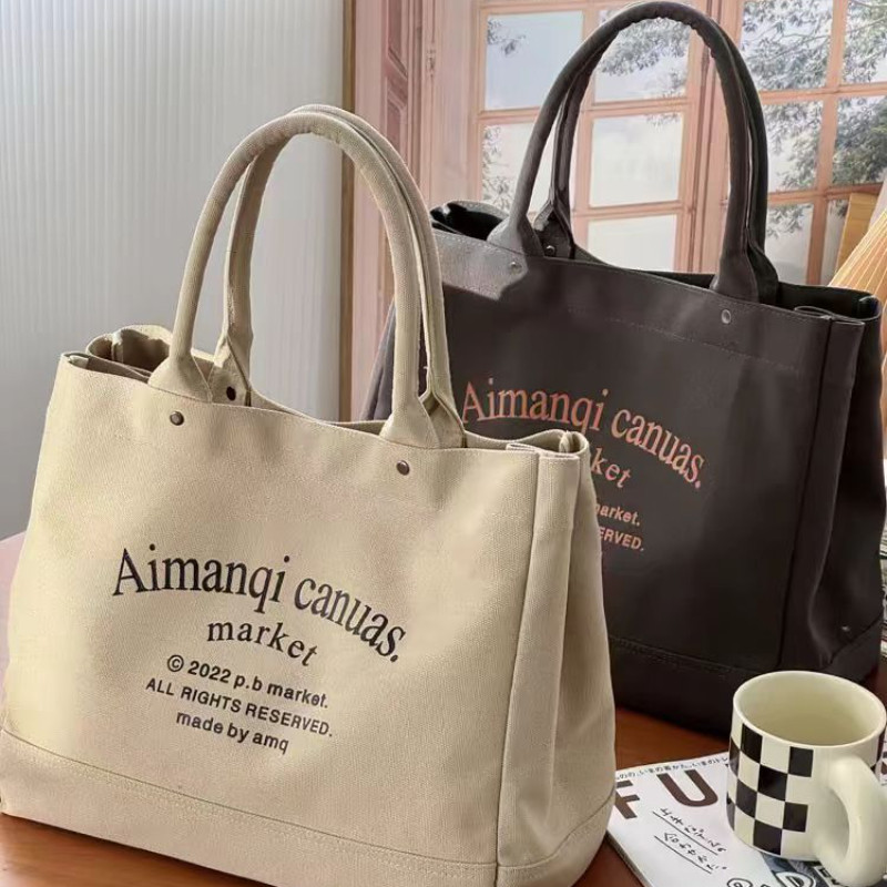 ญี่ปุ่นหนาผ้าใบกระเป๋า Tote กระเป๋านักเรียนพร็อพกระเป๋าถือแบบพกพาความจุขนาดใหญ่กระเป๋าถือ 오징어-100