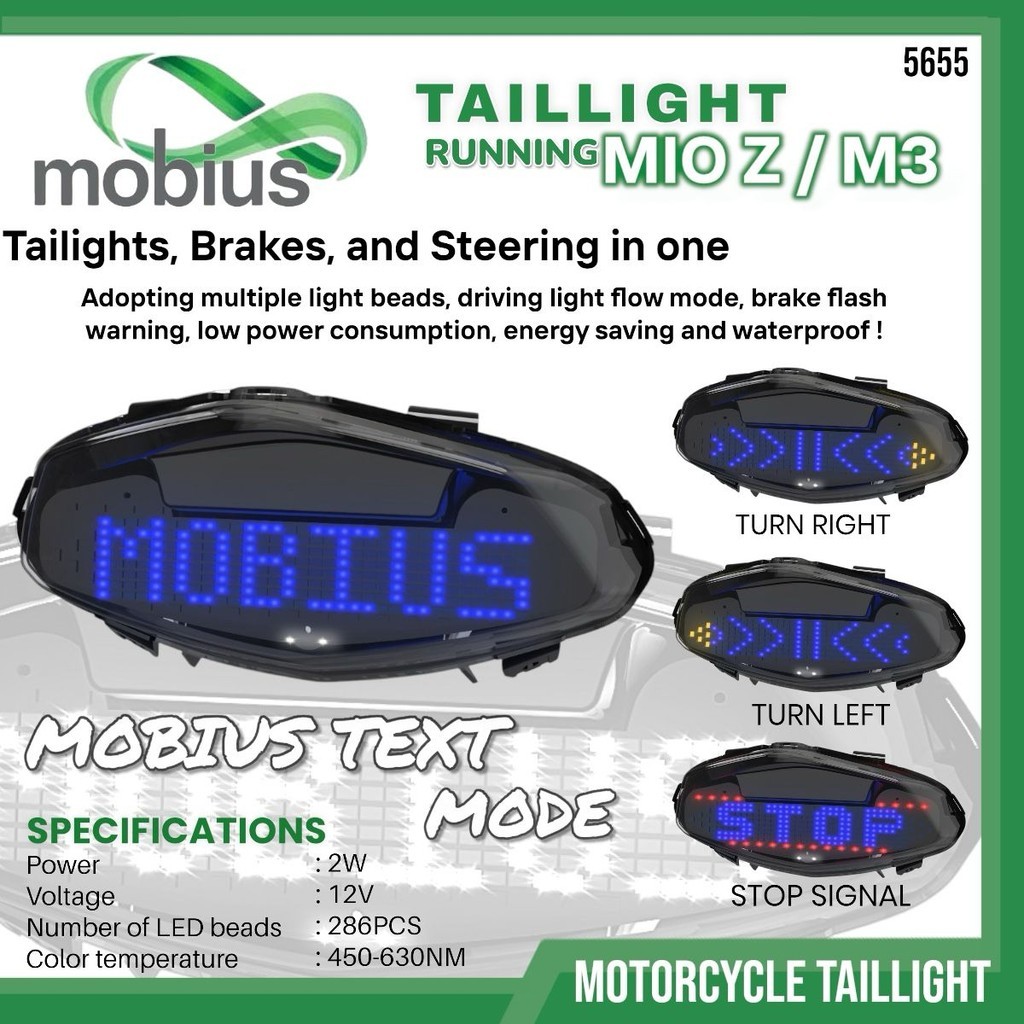 Yamaha MIO Z / M3 MOBIUS Stoplamp รุ่น Mobius Text Running