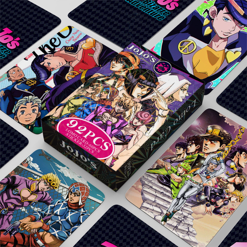 Jojo โปสการ์ดสติกเกอร์ ลาย JoJo's Bizarre Adventure Lomo 92 ชิ้น ต่อกล่อง