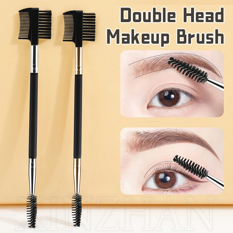 หัวคู่ขนตาหวีคิ้วแปรง / มาสคาร่า applicator มัลติฟังก์ชั่ / แปรงแต่งหน้ามืออาชีพ / เครื่องมือแต่งหน้าความงาม