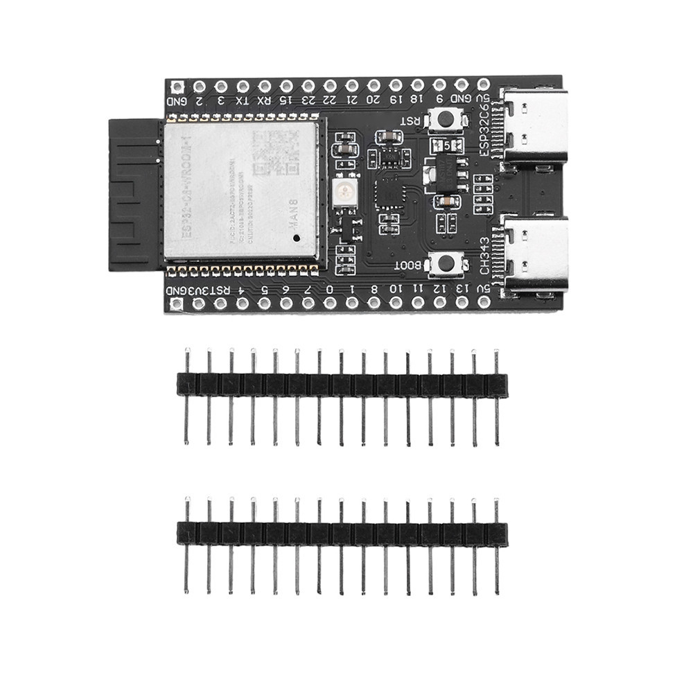 Pcbfun ESP32-C6 บอร์ดโมดูลทดลอง WiFi บลูทูธ ESP32-C6-WROOM-1 Dual TYPE-C