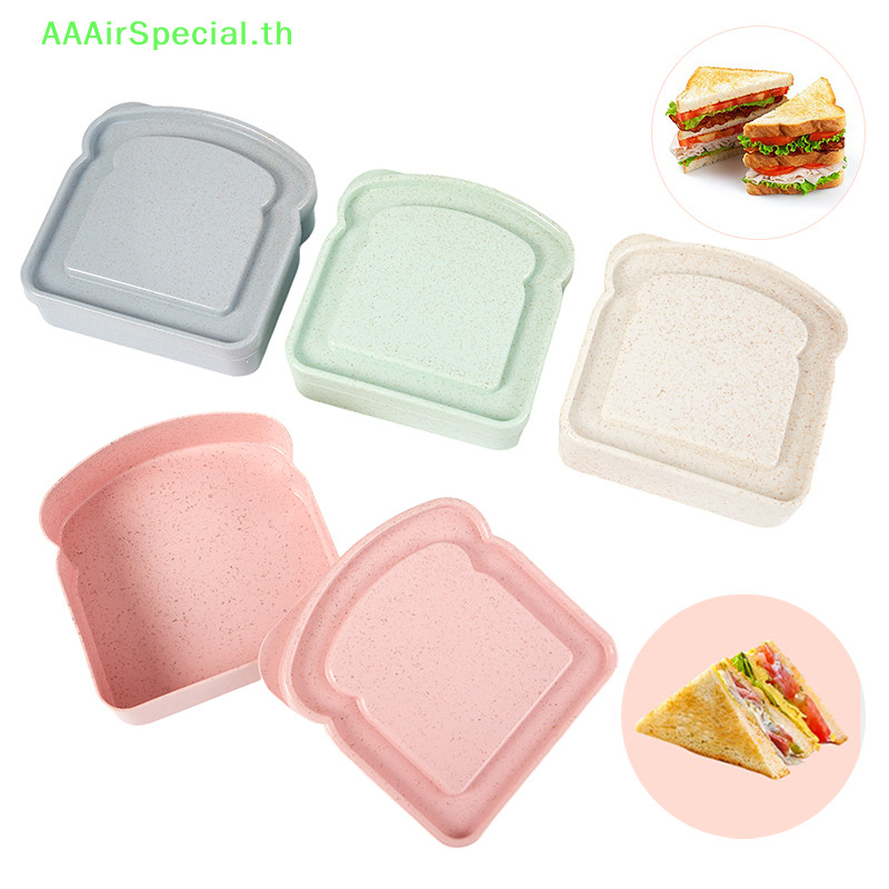 Aaairspecial กล่องอาหารกลางวัน แซนวิช พลาสติก พร้อมฝาปิด ใช้ซ้ําได้ 1 ชิ้น