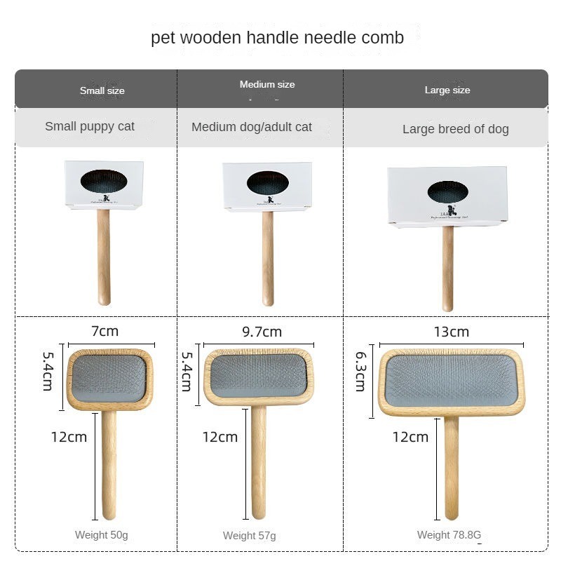 Taa หวีแปรง ด้ามจับไม้ สําหรับสุนัข แมว 5JRJ