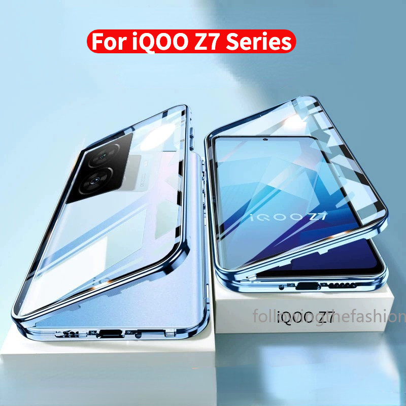 เคสโทรศัพท์มือถือ สําหรับ iQOO Z7 5G Z7x x 2023 360° ฝาครอบป้องกันเลนส์กล้อง HD กันกระแทก แบบฝาพับ โลหะแม่เหล็ก