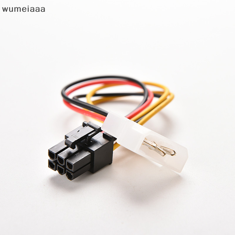 Wumeiaaa PCI-E อะแดปเตอร์สายเคเบิลเชื่อมต่อการ์ดจอ single4-Pin เป็น 6-Pin TQ