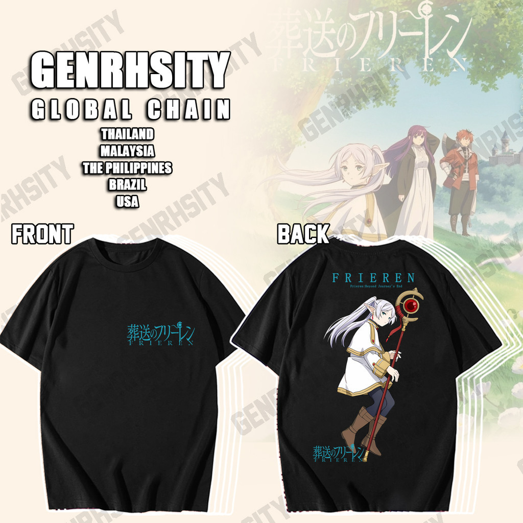 เสื้อ Frieren: Beyond Journey's End เสื้อยืดลําลอง ผ้าฝ้าย แขนสั้น พิมพ์ลายกราฟฟิค Unisex สีขาว 13 สี