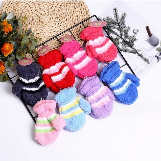 B420 ถุงมือเด็ก ถุงมือกันหนาวเด็ก ผ้านุ่ม ขนตุ๊กตา (ถุง/นิ้ว) - รูปที่ 5