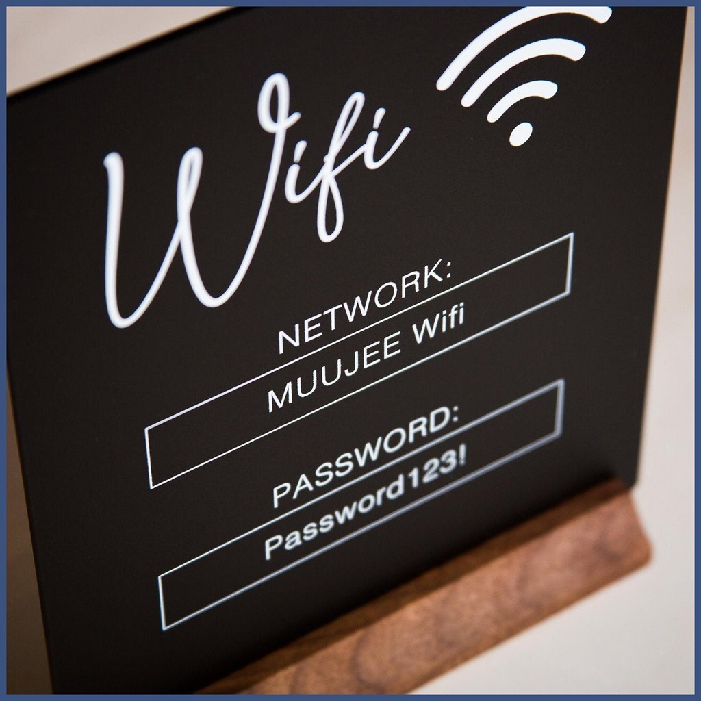 ป้ายสัญลักษณ์ WiFi อะคริลิค พร้อมฐานรอง สําหรับบ้าน ธุรกิจ แขก โต๊ะ myashoth - รูปที่ 2