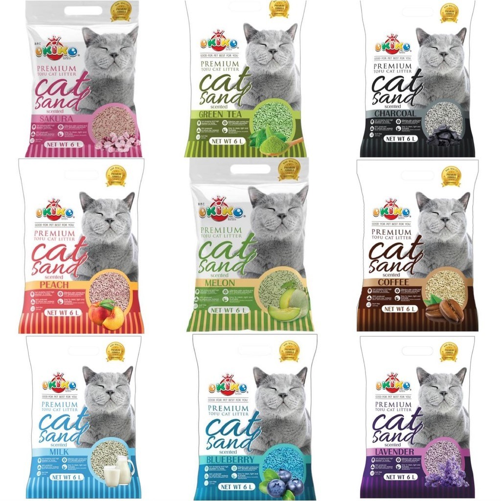 OKIKO PREMIUM TOFU CAT LITTER ทรายแมวเต้าหู้ 6L