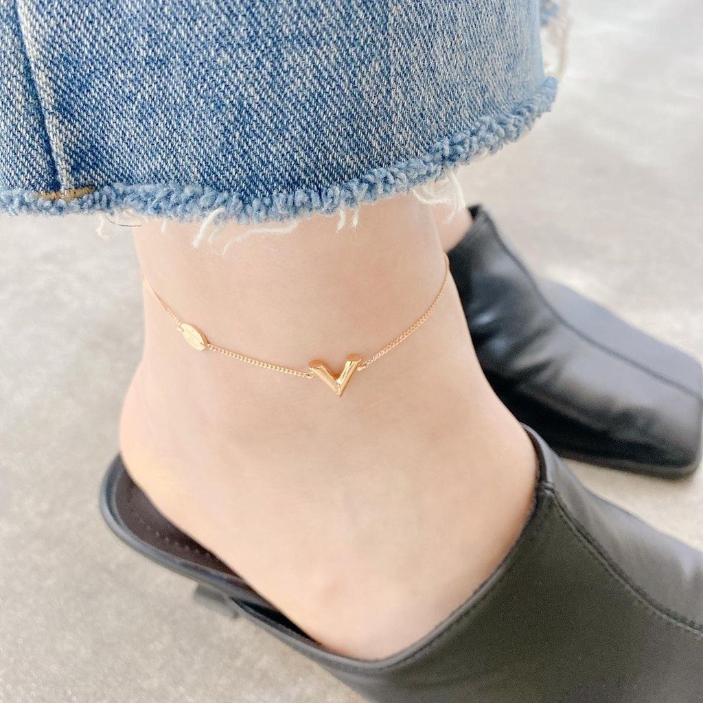 กําไลข้อเท้าไทเทเนียม GK202 MODEL V ป้องกันสนิม