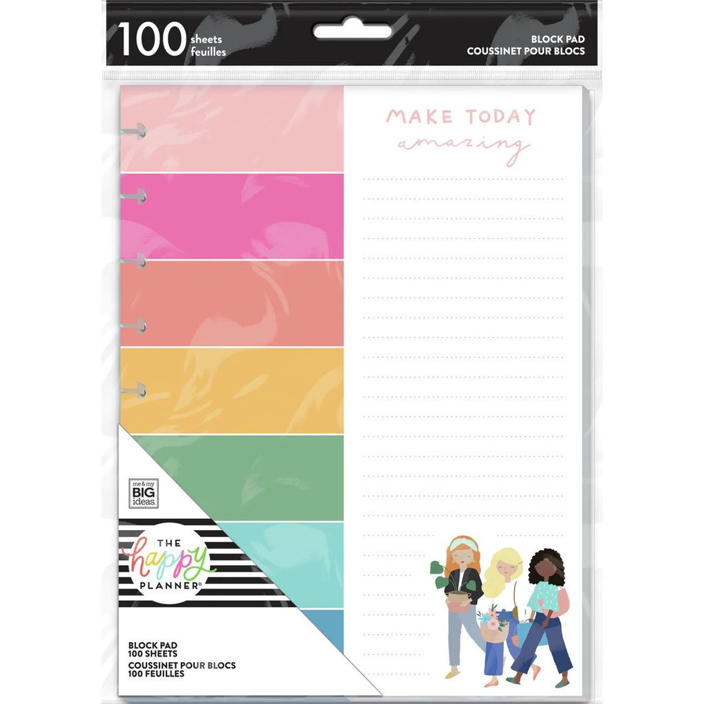 MAMBI Happy Planner Block Pad 9.25"X7" 100/Pkg - SQUAD GOALS