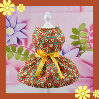 8 สีขนาด ส-เอ็กแอล ชุดแมวน่ารักและกระโปรงสุนัขลายดอกไม้เสื้อ…